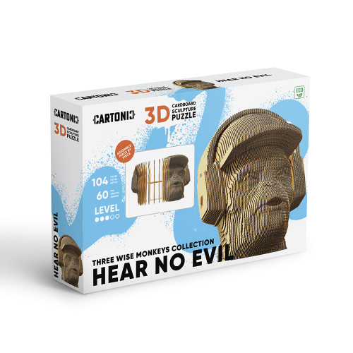 Cartonic 3D Sculpture Puzzle Three Wise Monkeys Hear No Evil
