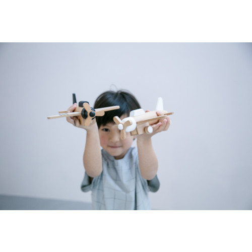 Kiko & gg Wooden Toy - Hikoki Propeller Plane (Black)