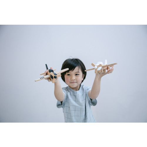 Kiko & gg Wooden Toy - Hikoki Propeller Plane (White)