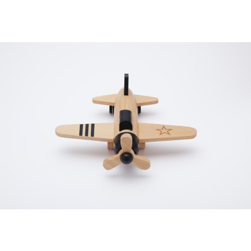 Kiko & gg Wooden Toy - Hikoki Propeller Plane (Black)