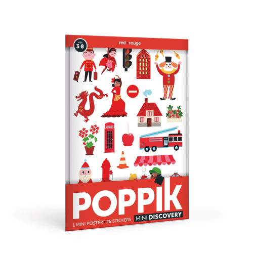 Poppik Mini Discovery Poster - City (Red)