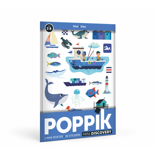 Poppik Mini Discovery Poster - Seaside (Blue)