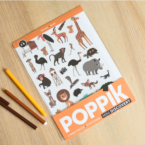 Poppik Mini Discovery Poster - Savannah (Brown)