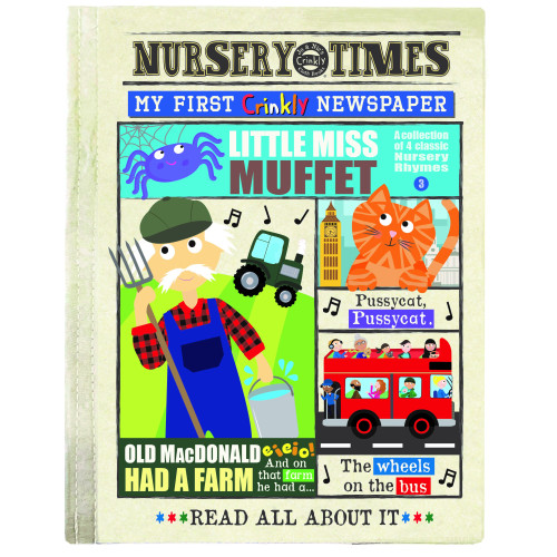 Jo & Nic's Crinkly Cloth Books - Nursery Rhymes 3 (Old MacDonald/Pussy Cat/Wheels/Muffet)