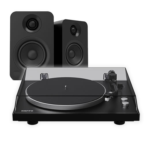 Kanto Bundle - OBI3 (Gen.2) Turntable & Kanto YU Powered Speaker (Black)