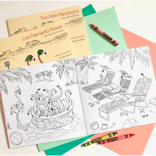 Amelie Legault Colouring Book - Pink Flamingos