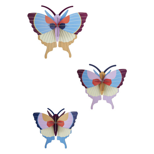 Studio Roof Insects - Plum Fringe Butterflies set of 3