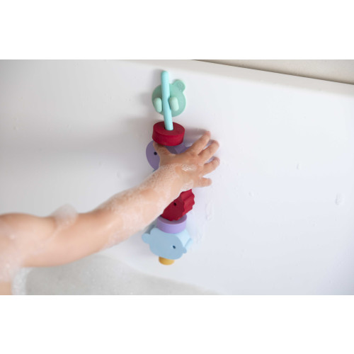 Quut Bath Toy Threading Set Beedi - Fish (Burgundy)