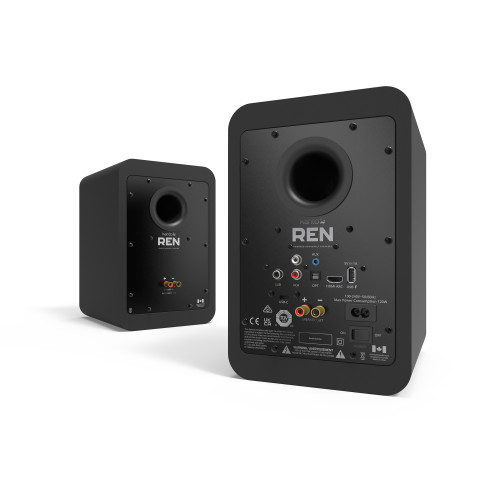 Kanto REN 200W Powered Bookshelf Speakers with HDMI ARC (Matte Black)