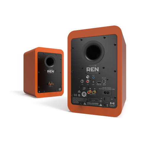 Kanto REN 200W Powered Bookshelf Speakers with HDMI ARC (Matte Orange)