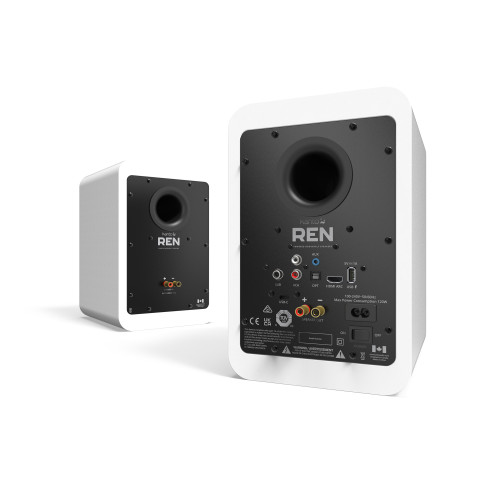 Kanto REN 200W Powered Bookshelf Speakers with HDMI ARC (Matte White)