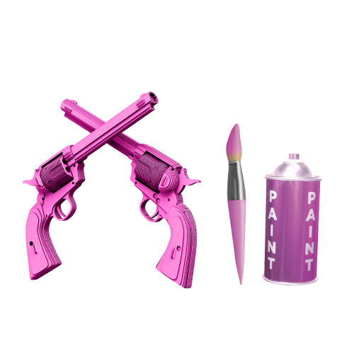 Cartonic 3D Sculpture Puzzle Revolvers