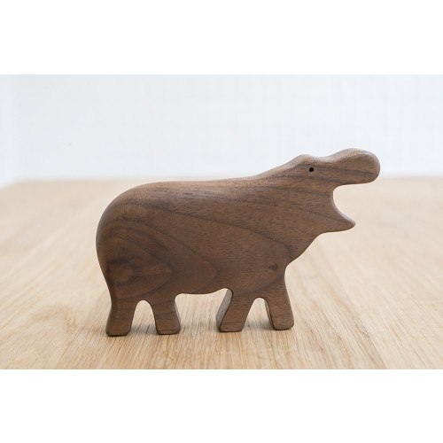 Eguchi Wooden Toy - Hippo Shaped Rattle