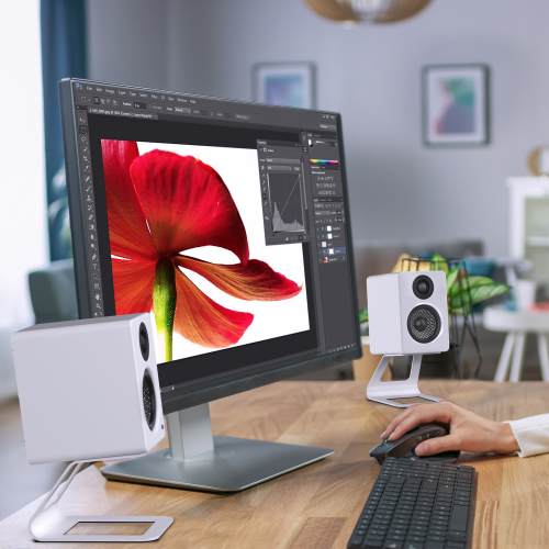 Kanto Elevated Desktop Speaker Stands SE2 (White)