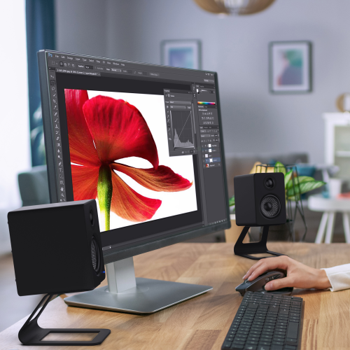 Kanto Elevated Desktop Speaker Stands SE2 (Black)