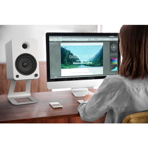 Kanto YU6 Powered Bookshelf Speakers (Matte White)