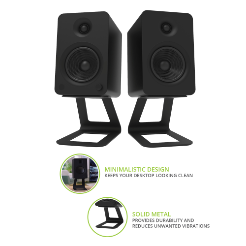 Kanto Elevated Desktop Speaker Stands SE6 (Black)