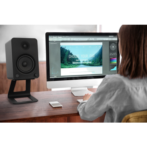 Kanto YU6 Powered Bookshelf Speakers (Matte Black)