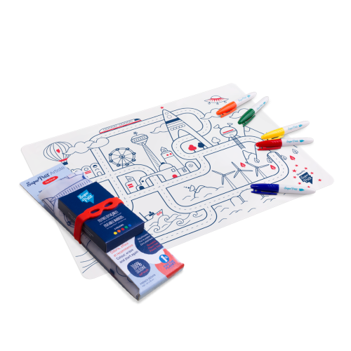 Super Petit Colouring Mat Set - Artiste City Circuit Adventure