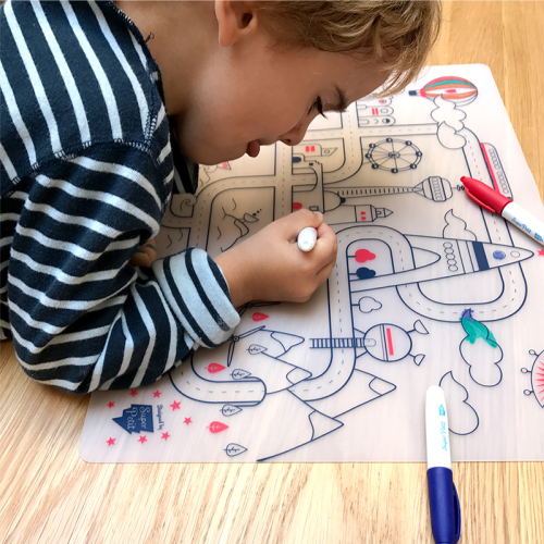 Super Petit Colouring Mat Set - Artiste City Circuit Adventure