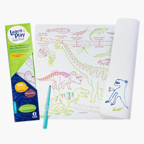 Super Petit Colouring Mat Set - Learn & Play Age Of The Dinosaurs