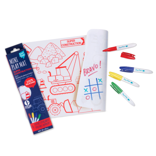 Super Petit Mini Colouring Mat Set - Super Construction
