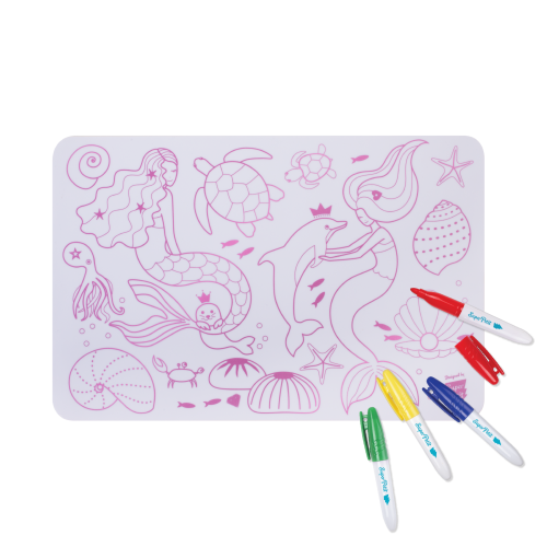 Super Petit Mini Colouring Mat Set - Mermaid