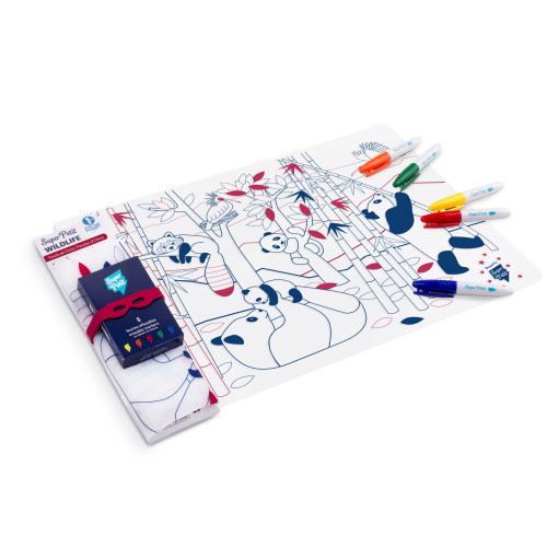 Super Petit Colouring Mat Set - Wildlife Asian Panda