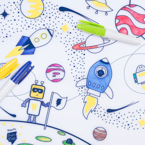 Super Petit Colouring Mat Set - Artiste Into Space