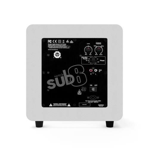 Kanto SUB8 Vinyl Subwoofer (Matte White w/White Grill)