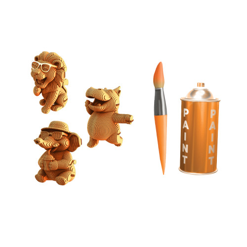 Cartonic 3D Sculpture Puzzle - Safari Trio