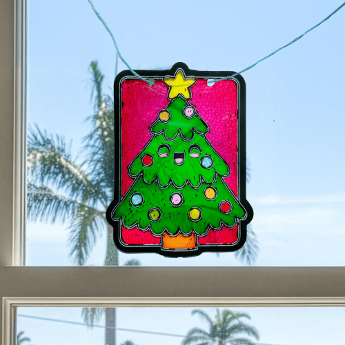 Ooly Mini Scratch & Scribble: Window Banner Kit - Festive Friends
