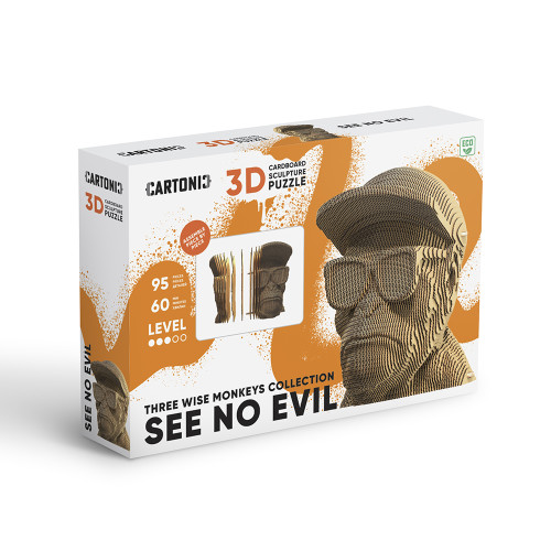 Cartonic 3D Sculpture Puzzle Three Wise Monkeys See No Evil