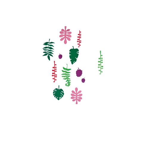 X) Studio Roof Wall Decor Set - Tropical Leaves
