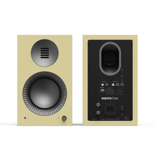 Kanto TUK (Gen.2) Premium Powered Bookshelf Speaker - Gloss Butter with Gunmetal Surround