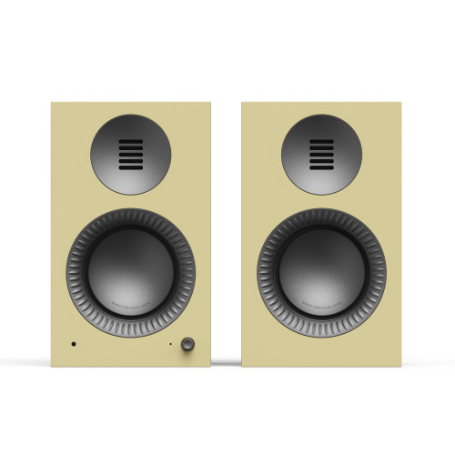 Kanto TUK (Gen.2) Premium Powered Bookshelf Speaker - Gloss Butter with Gunmetal Surround