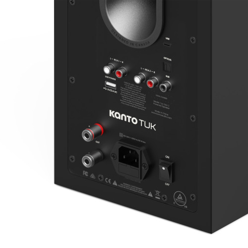 Kanto TUK (Gen.2) Premium Powered Bookshelf Speaker - Matte Black with Gunmetal Surround