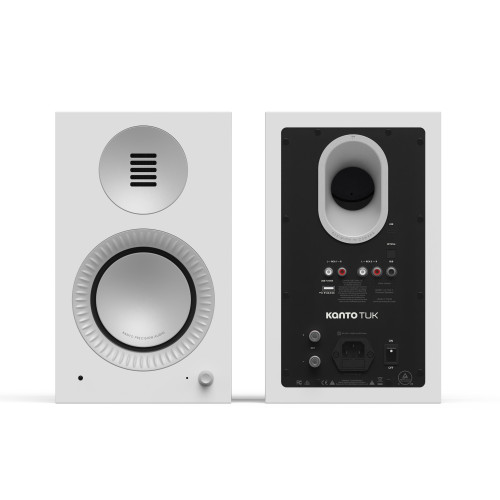 Kanto TUK (Gen.2) Premium Powered Bookshelf Speaker - Matte White with Aluminum Surround