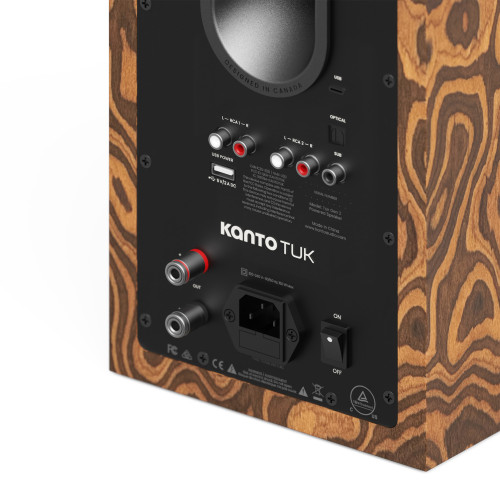 Kanto TUK (Gen.2) Premium Powered Bookshelf Speaker - Engineered Wood with Gunmetal Surround