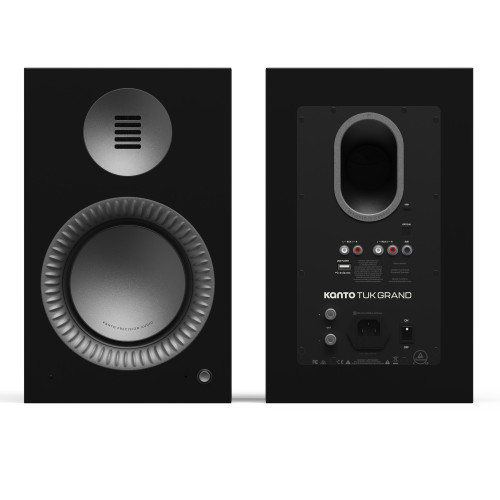 Kanto TUK Grand (Gen.2) Premium Powered Bookshelf Speaker - Matte Black with Gunmetal Surround