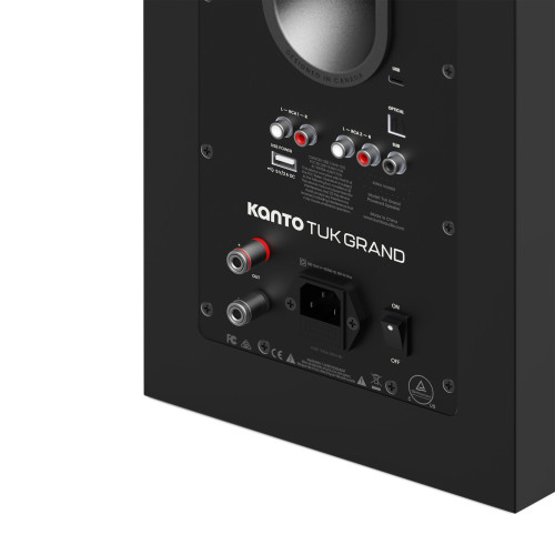 Kanto TUK Grand (Gen.2) Premium Powered Bookshelf Speaker - Matte Black with Gunmetal Surround
