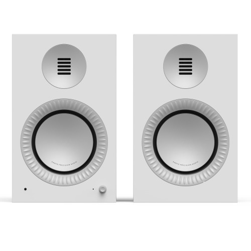 Kanto TUK Grand (Gen.2) Premium Powered Bookshelf Speaker - Matte White with Aluminum Surround