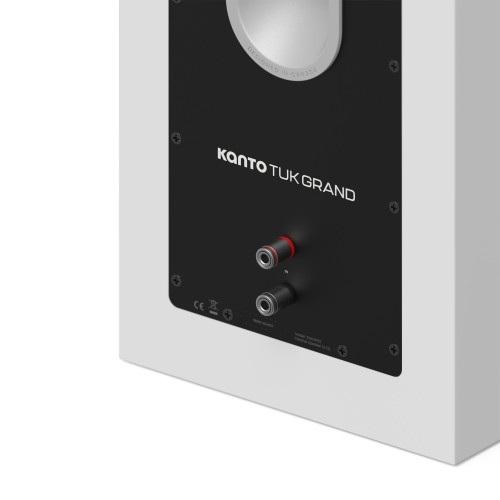 Kanto TUK Grand (Gen.2) Premium Passive Bookshelf Speaker - Matte White with Aluminum Surround