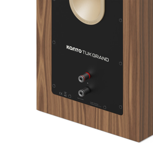 Kanto TUK Grand (Gen.2) Premium Passive Bookshelf Speaker - Walnut with Rose Gold Surround