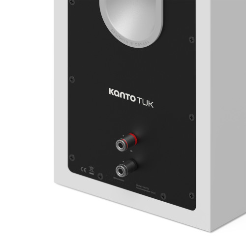 Kanto TUK (Gen.2) Premium Passive Bookshelf Speaker - Matte White with Aluminum Surround