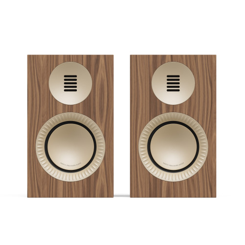 Kanto TUK (Gen.2) Premium Passive Bookshelf Speaker - Walnut Wood with Rose Gold Surround