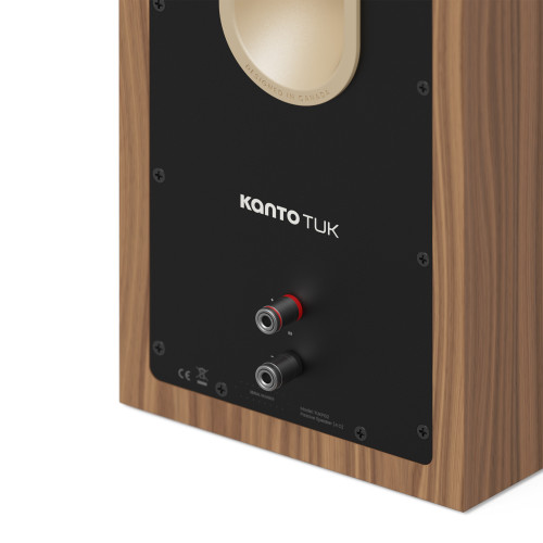 Kanto TUK (Gen.2) Passive Bookshelf Speaker - Walnut Wood with Rose Gold Surround