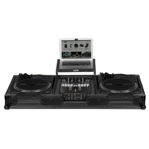 UDG FlightCase Set Pioneer PLX-CRSS12 & 10"/12" Mixer Blk Plus (Laptop & Wheels)