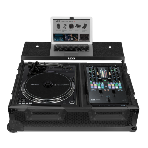UDG FlightCase Scratch (Turntable Battle/PLX-CRSS12 & 10"/12" Mixer) Black Plus (Laptop, Trolley & Wheels)
