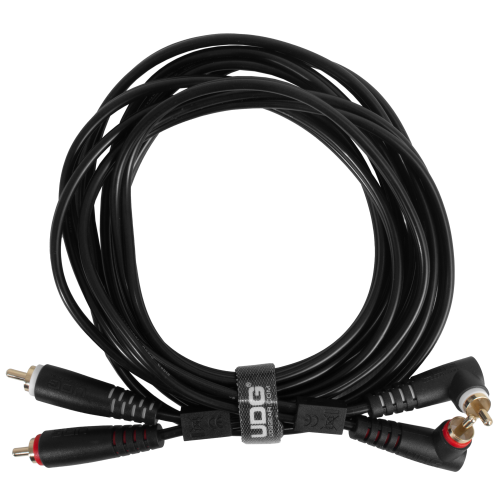 UDG Ultimate Cable RCA Straight - RCA Angled 3m (Black)